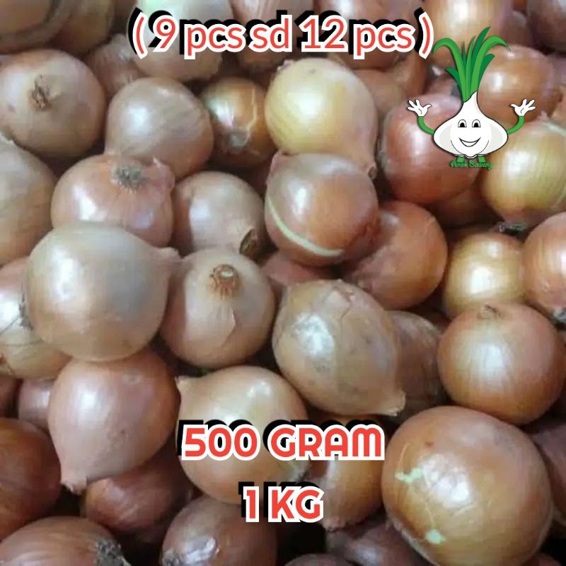 

1 kg bawang Bombay size kecil (9 pcs sd 12 pcs)