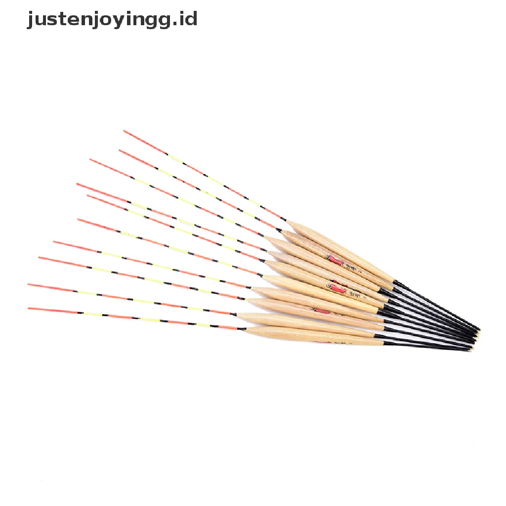 (Justenjoyingg.Id) 10pcs / Lot Pelampung Pancing Bahan Kayu