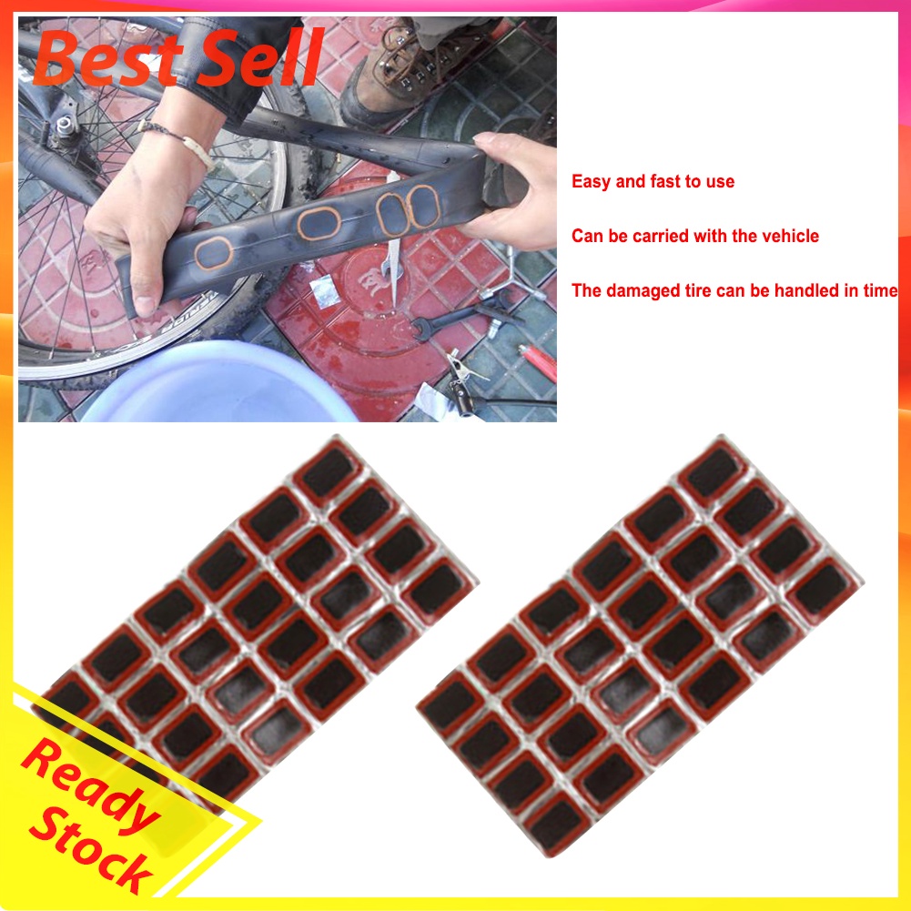 48pcs Round Bicycle Tire Repair Rubber Patches without Glue Self Adhesive