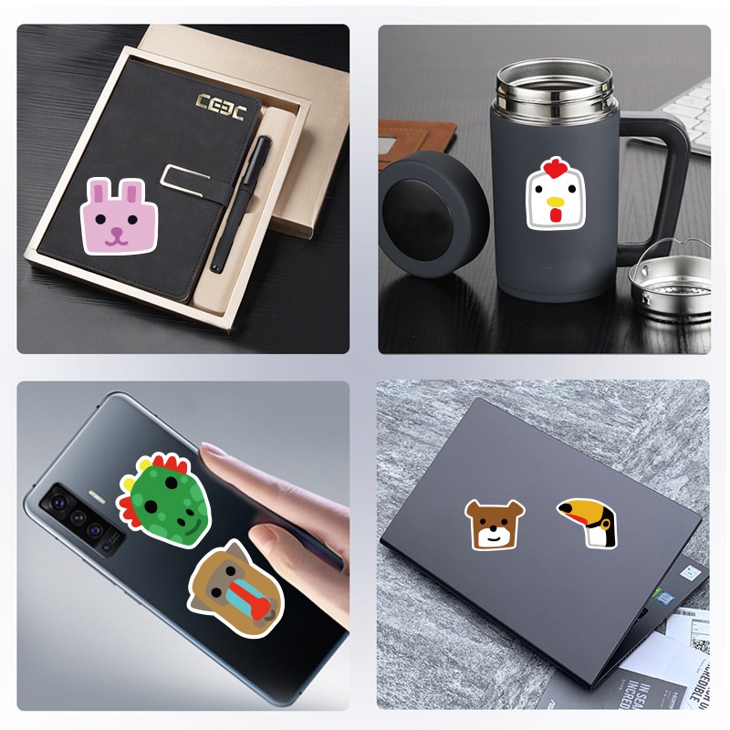 Lucu hewan stiker kartun minum Piala dekoratif Jurnal bahan kasus epoxy PVC Tangan Buku stiker Xiao