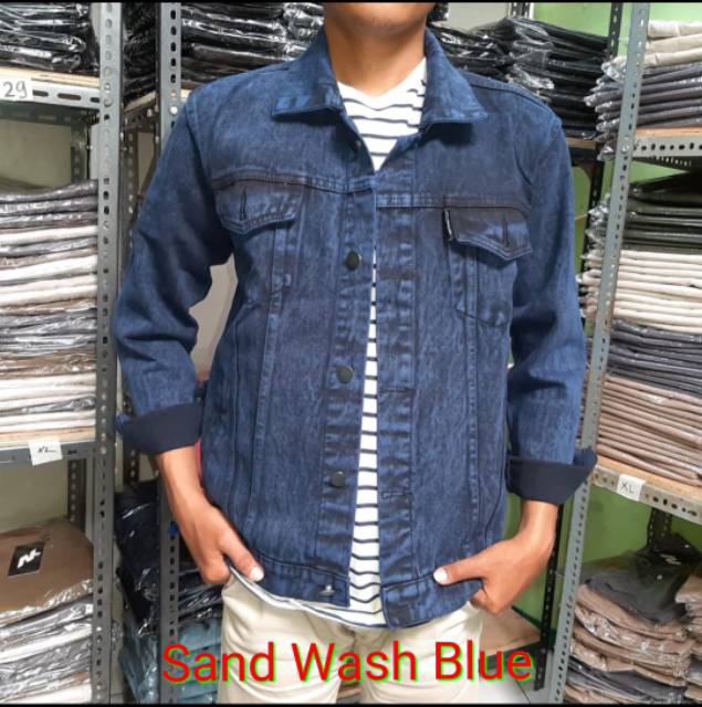 JAKET JEANS PRIA SANWASH JAKET SANWASH PRIA BISA COD