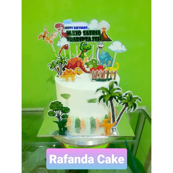 topper kue ulang tahun dinosaurus toper ultah dino