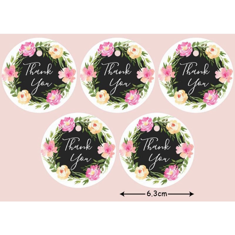 

50 LEMBAR HANGTAG LABEL TULISAN THANK YOU