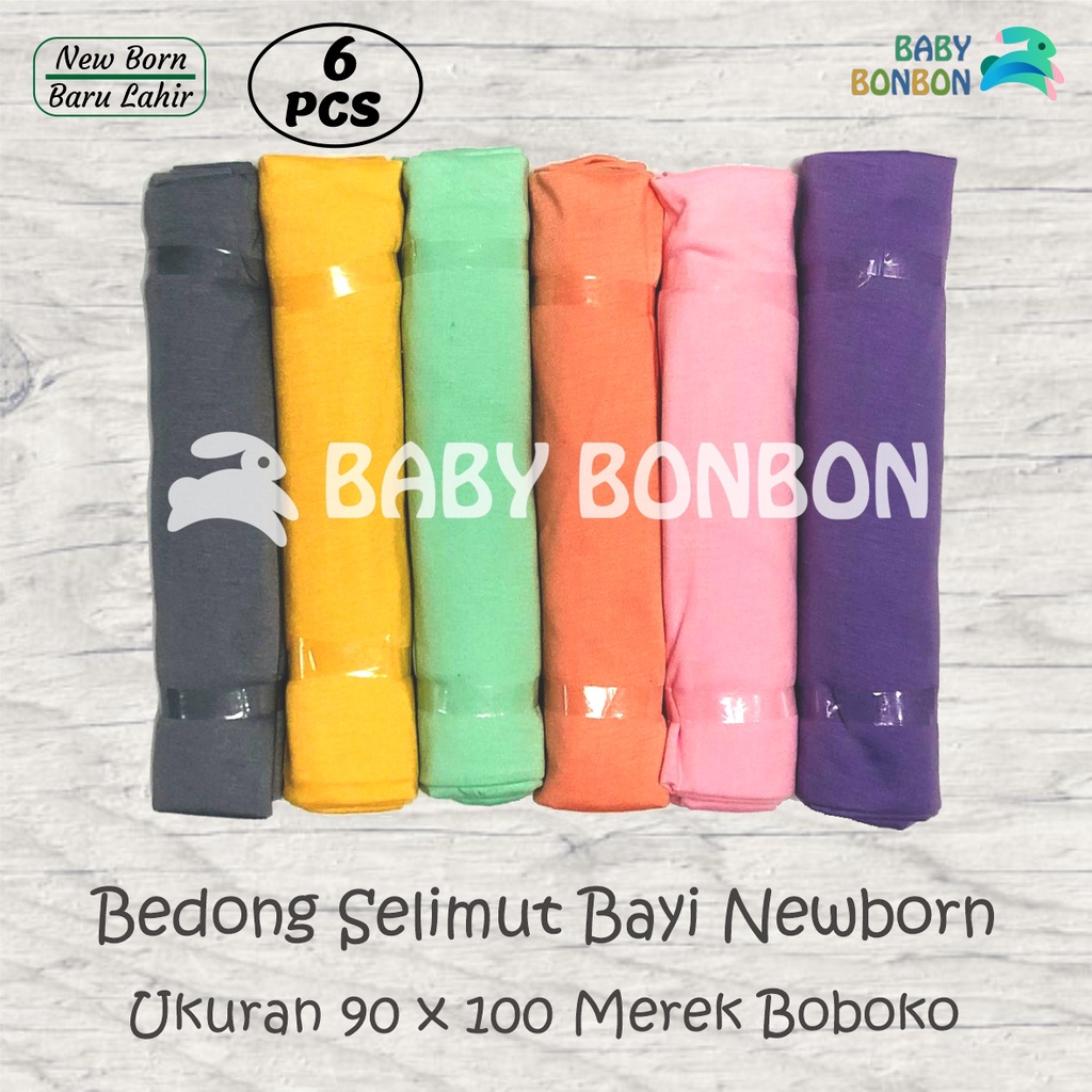 6Pcs BOBOKO Kain Bedong Selimut Bayi Baby (90x100 cm) Mix Termurah Laki Laki Perempuan Baru Lahir Te