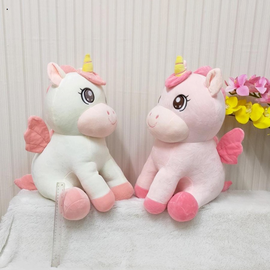 Boneka Kudaponi Sitting Unicorn Sayap Impor Hadiah Kado Ultah Koleksi