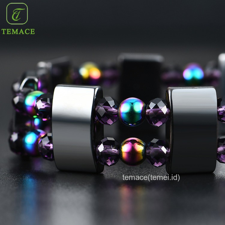 ✨TEMACE✨Gelang Fashion Gaya Empedu Hitam Ganda Batu Berwarna-Warni Gelang Merah Tali