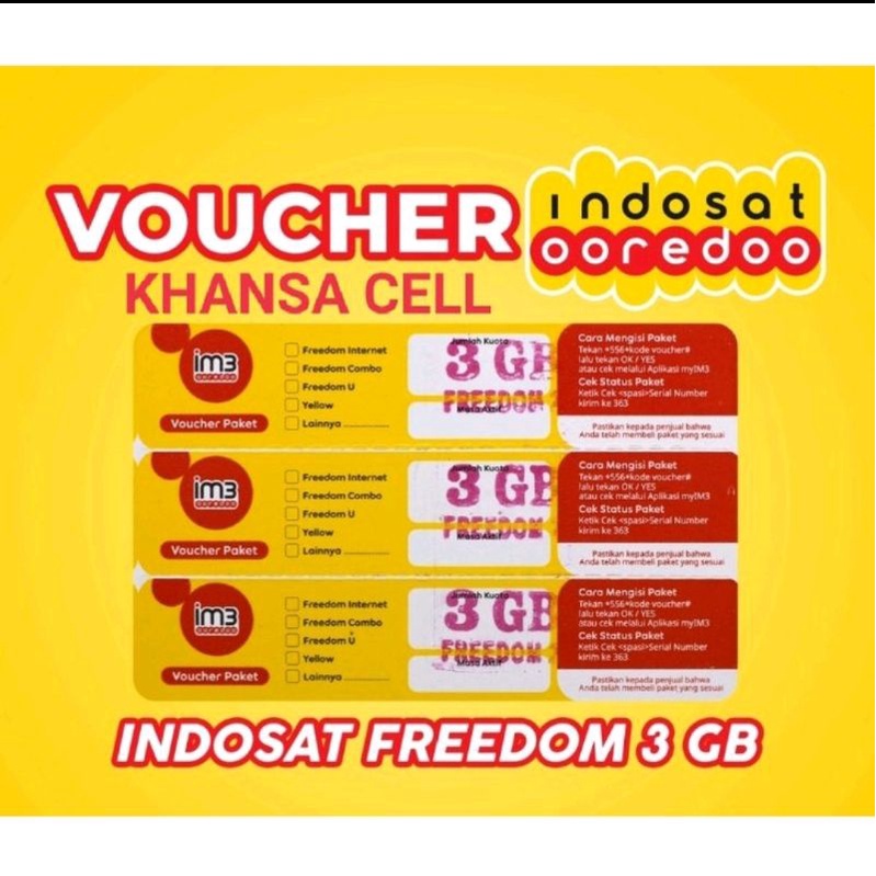 VOUCHER INDOSAT FREEDOM 3 GB