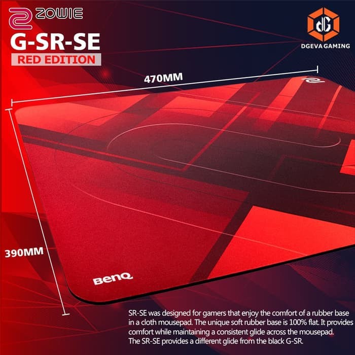 Zowie Benq G Sr Se Red Gsr Mousepad Gaming Shopee Indonesia