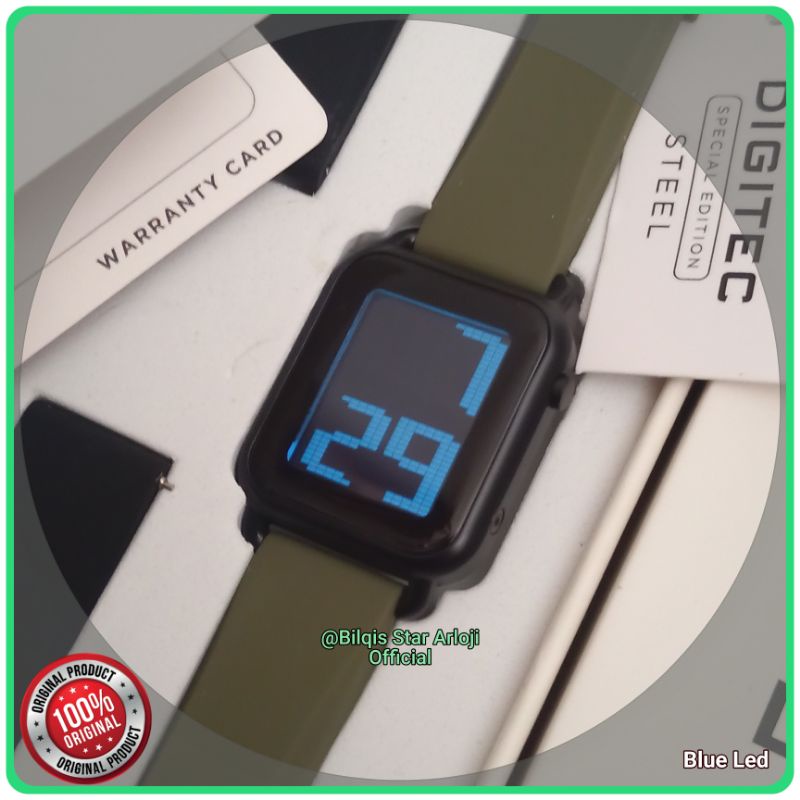 Jam Tangan Digital Digitec Steel DGS-6090 Sepaket Tali Karet Original
