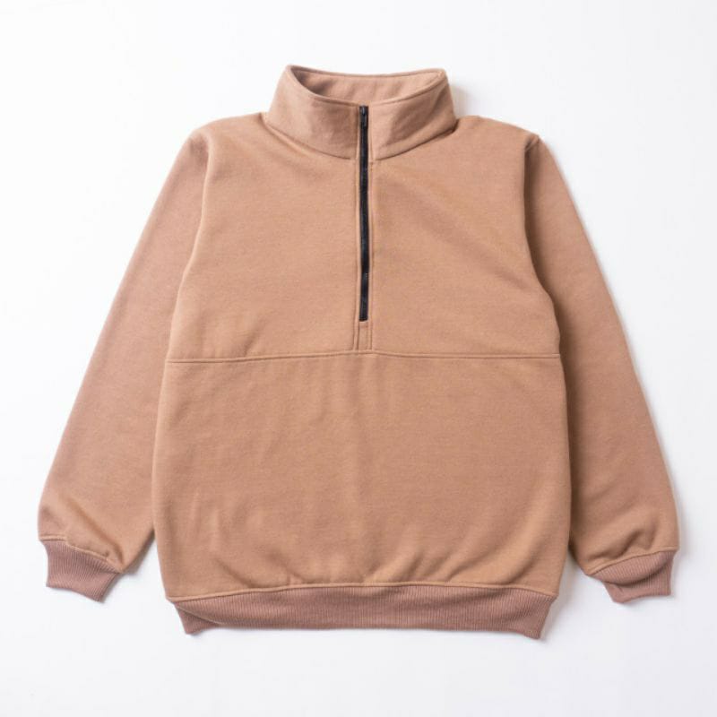 Sweater Pria sweater laki-laki Turtle Neck Jaket half zip / Jaket Relaxed Fit Sweatshirt / Jaket Cre