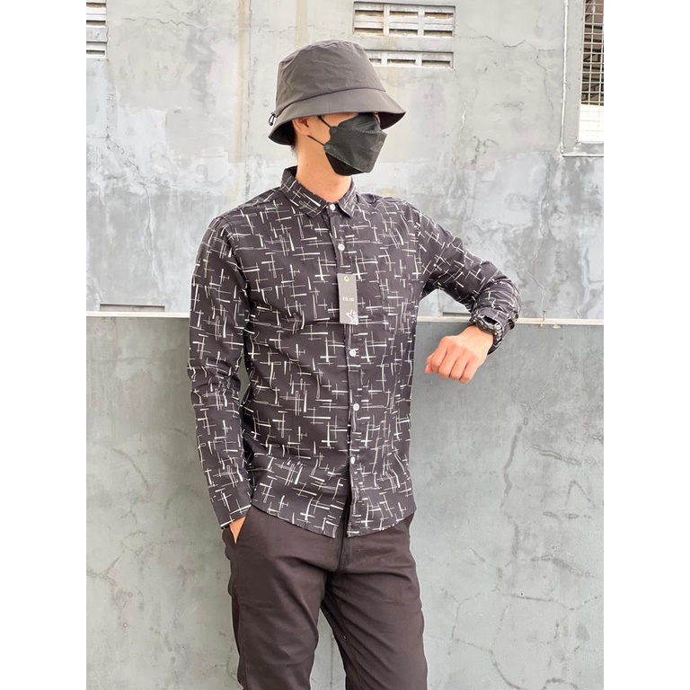 AMSPRO kemeja pria / kemeja casual / kemeja motif / kemeja kantor / kemeja kerja Pj-011