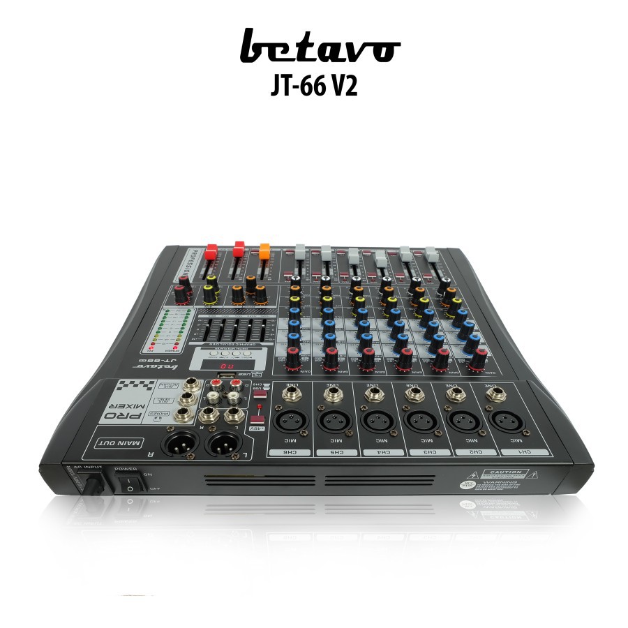 MIXER AUDIO BETAVO JT 66 V2 PROFESSIONAL MIXER AUDIO 6 CHANEL