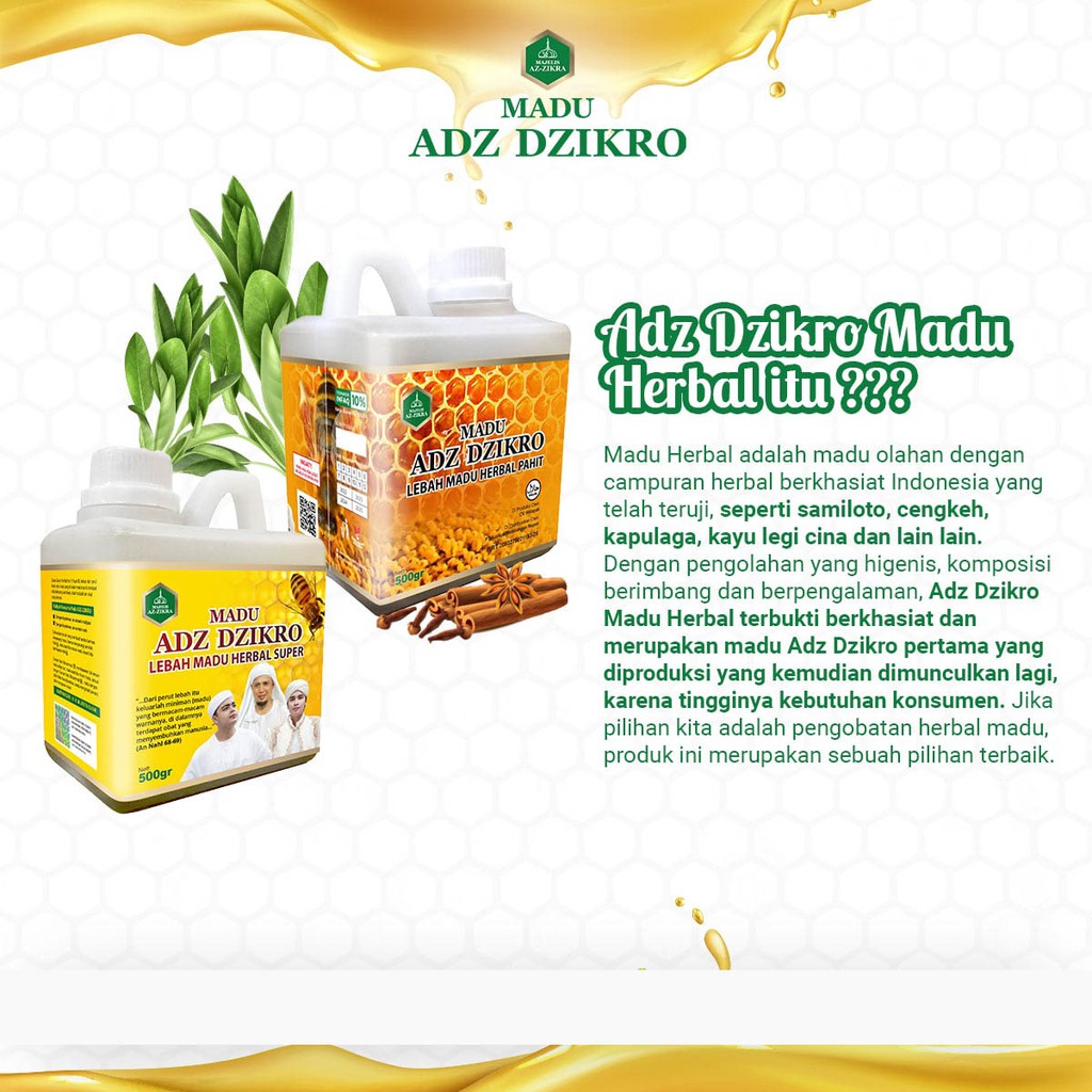 MADU ADZ DZIKRO Herbal Hitam Pahit Asli Az Zikra Azzikra Azikra Kemasan Baru