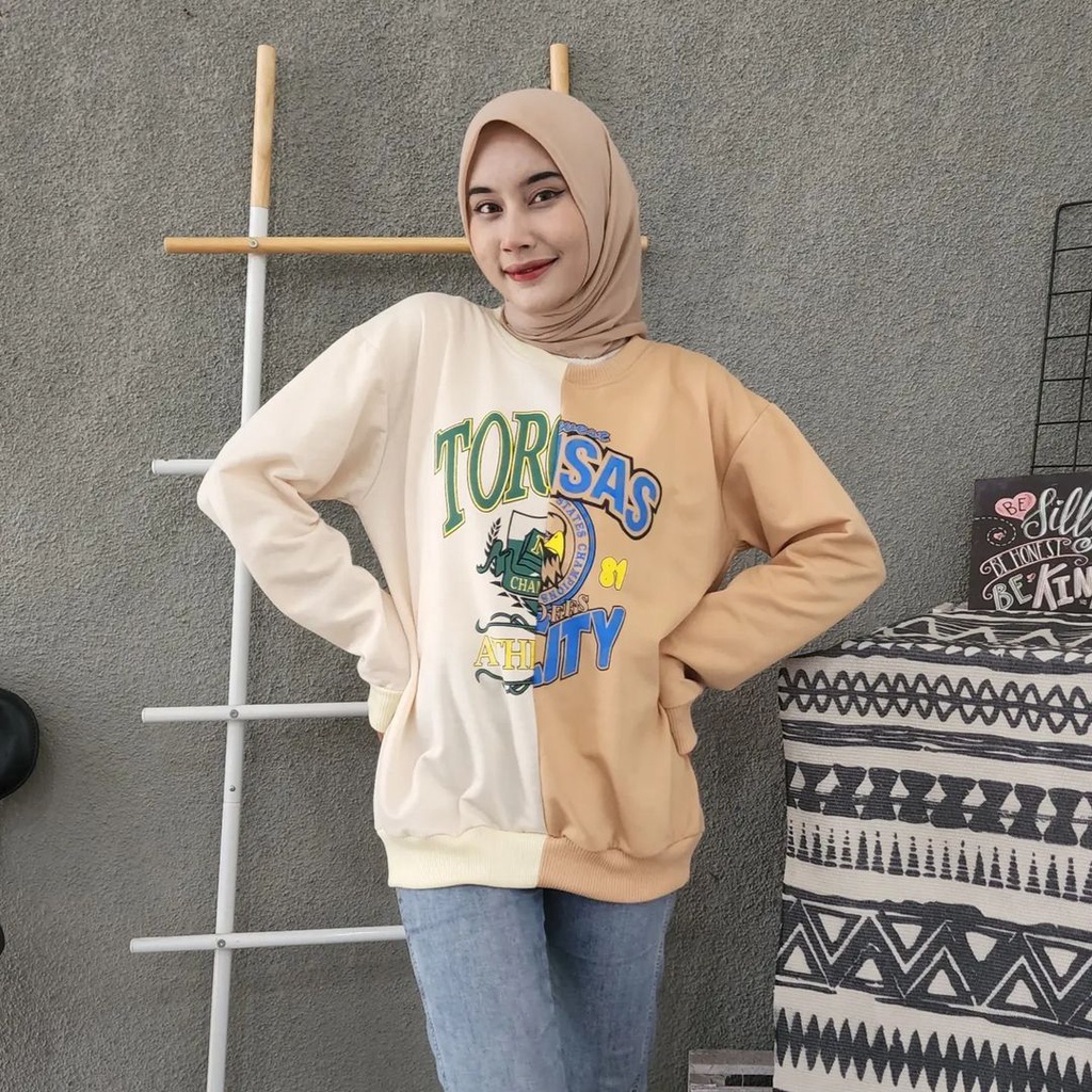 Sweater Wanita Gaya Terbaru Torosas Combie Bahan Pleece Ala Korean Style