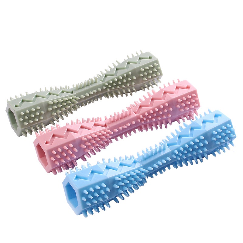 Mainan Kunyah Bentuk Stik Bahan TPR Tahan Gigitan Untuk Membersihkan Gigi Anjing