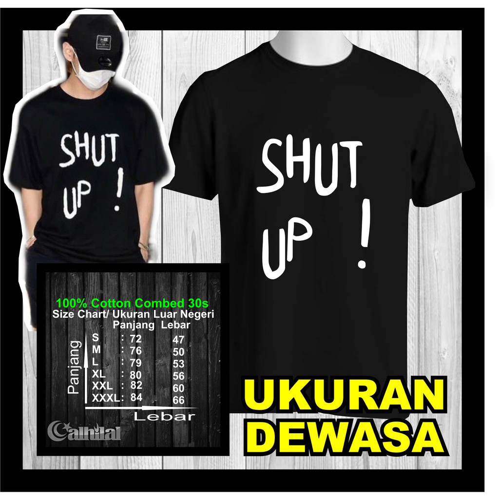 Kaos Distro BTS KIM TAEHYUNG SHUT UP BT21 Lengan Panjang Pendek