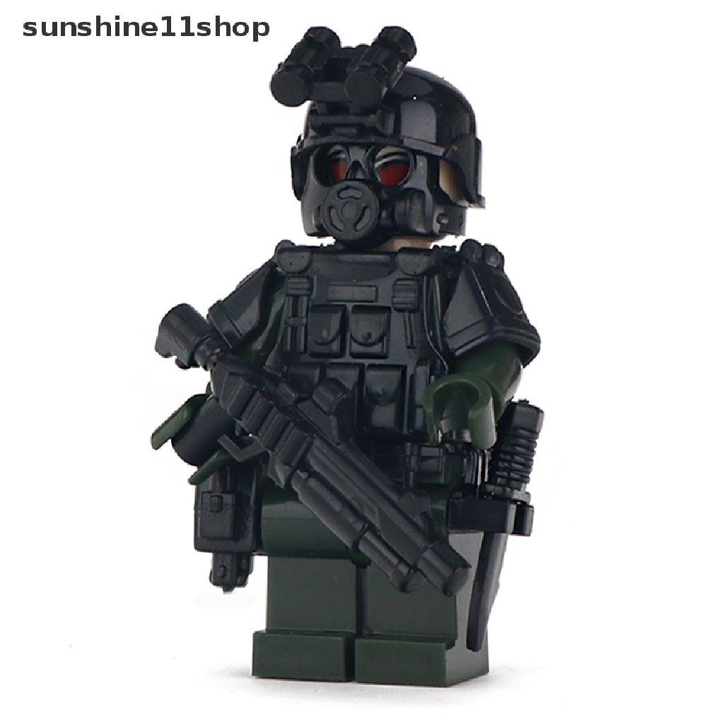 Sho MOC Mainan Balok Bangun / Susun Mini Model Lego Bentuk Senjata Militer SWAT City