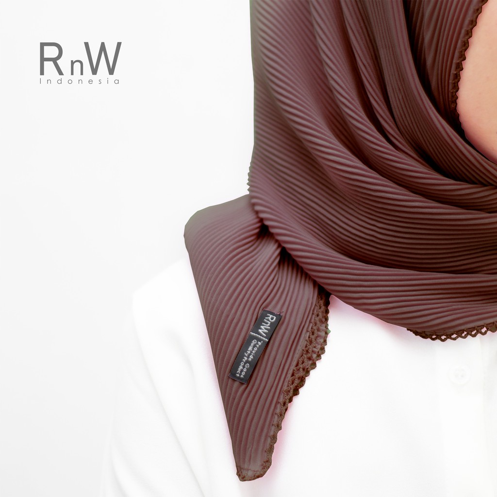 NEW YEAR SALE Pashmina Plisket Crochet Premium-Coffee