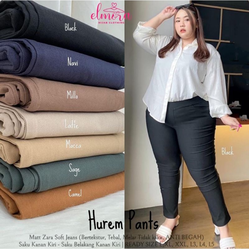 Hurem pants / celana fashion cewek jumbo Ori by Elmora