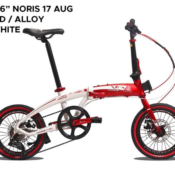 Pacific Norris Folding Bike 16" Sepeda Lipat Ver. Kemerdekaan - Merah
