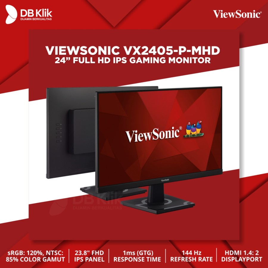 LED Monitor Gaming VIEWSONIC VX2405-P-MHD 23.8&quot; 144Hz FHD HDMI DP