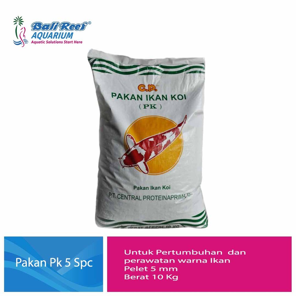 PK 5 Special Zak Pakan Ikan Koi Pelet Ikan Koi Pakan Pertumbuhan Warna Koi Kemasan Zak 10 Kg