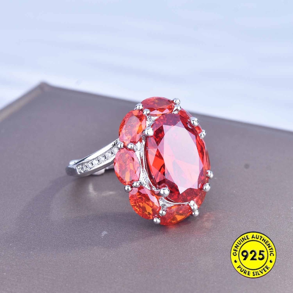 New Luxury Colored Gems Open Adjustable Ring Creative Female