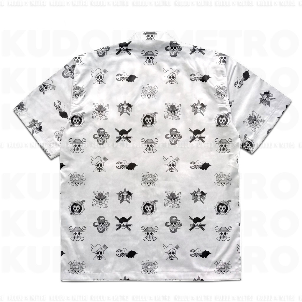 Kemeja One Piece World White Anime Manga Premium Unisex