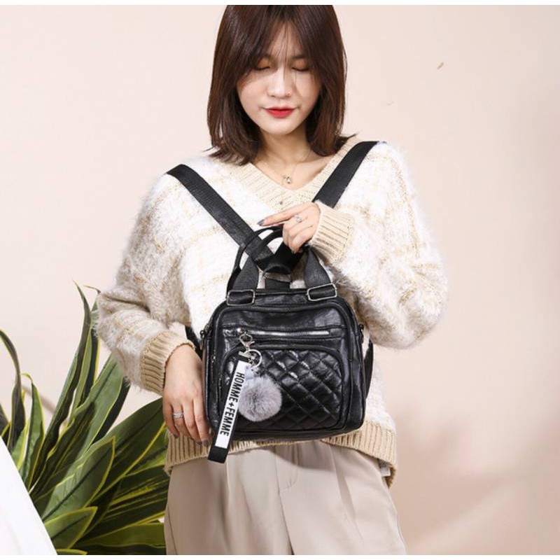 TAS RANSEL WANITA 2in1 / TAS STYLE KOREA / TAS SELEMPANG TERBARU