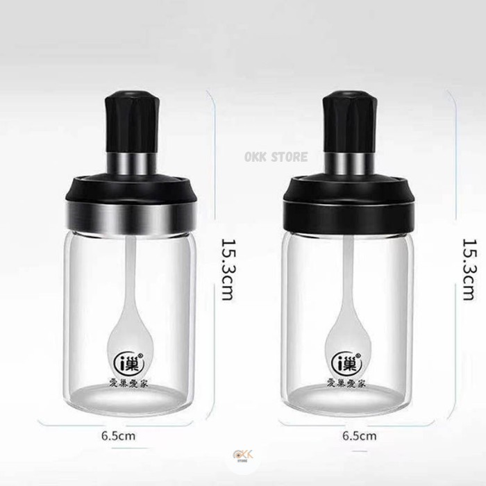 Botol Bumbu Dapur Unik Ada Sendoknya Sendok Dapur nempel di tutup botol-2