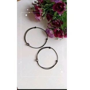[ KENDARI ] Gelang inisial balok | Gelang tali kulit hitam | Gelang inisial balok hitam