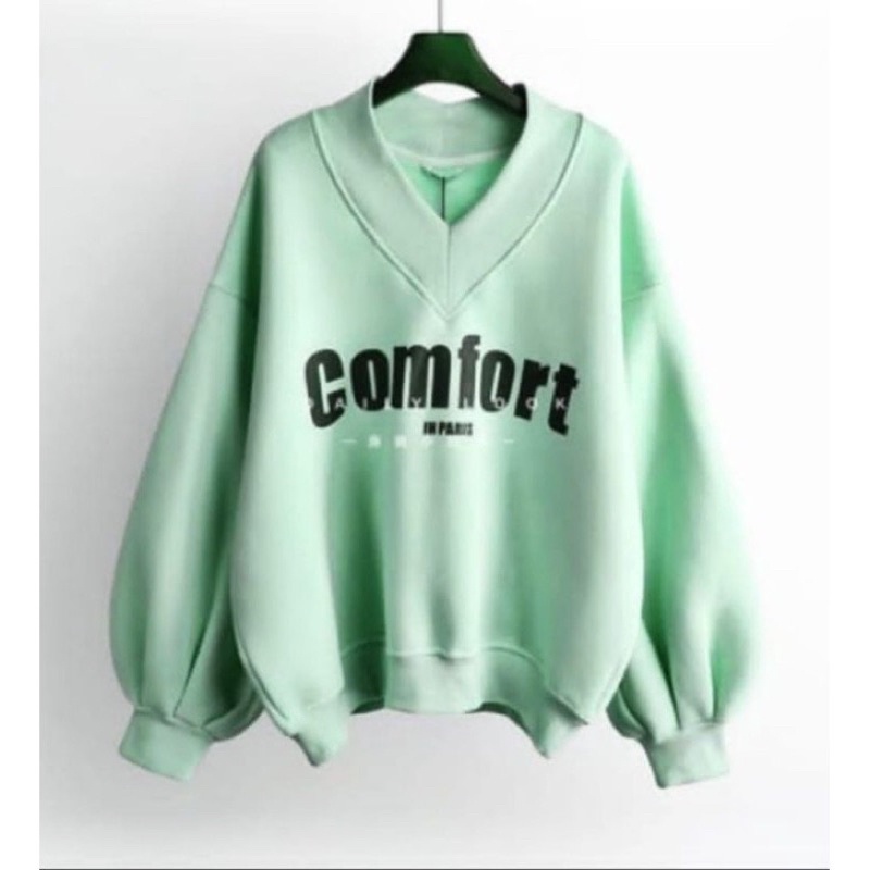 SWEATER COMFORT JUMBO XL CREWNECK WANITA