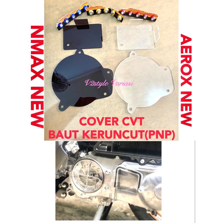 COVER CVT YAMAHA NMAX NEW AEROX 155 BARU 2020 2021 2022 + FULL TUTUP CVT NMAX BARU AEROX NEW CONNECTED SET BAUT KERUCUT GOLD BIRU MERAH SILVER HITAM FULL COVER CVT KACA RYBEN BENING AKRILIC PNP TUTUP KACAMM LASER ORIGINAL PRESISI PNP NMAX 155 BARU