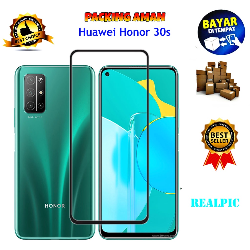 Tempered Glass Huawei Honor 30s 5G 2020 Full Cover / Full Screen Protector Anti Gores