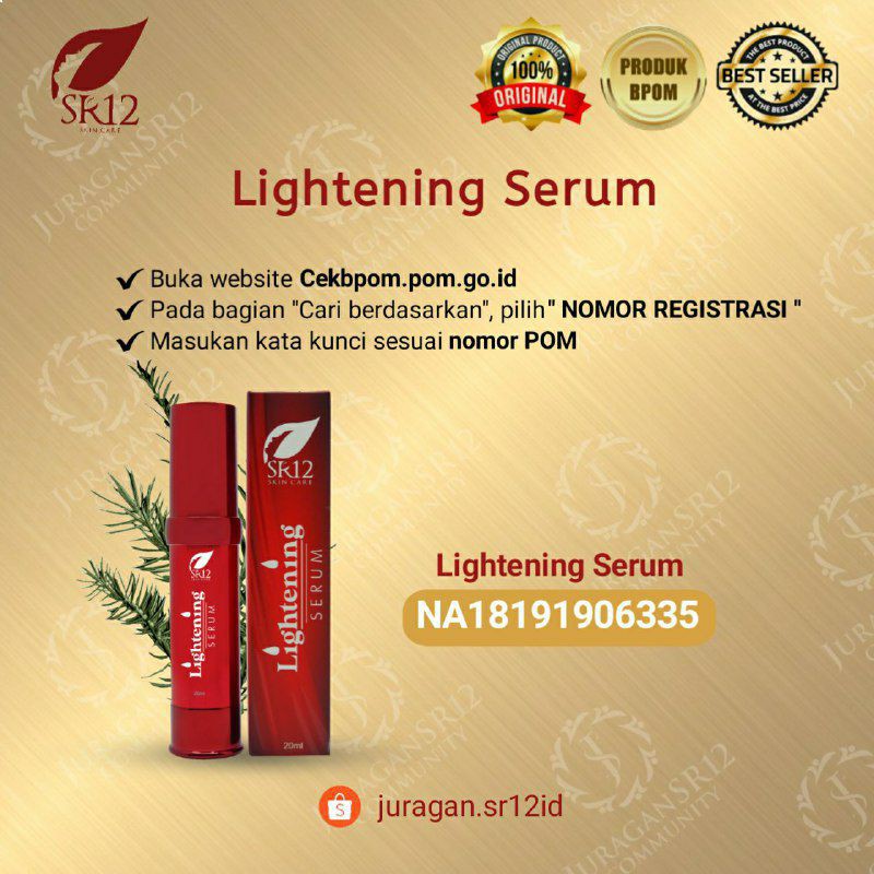 SERUM PEMUTIH WAJAH BPOM / LIGHTENING SERUM SR12 / MEMUTIHKAN WAJAH ALAMI / BRIGHTENING SERUM