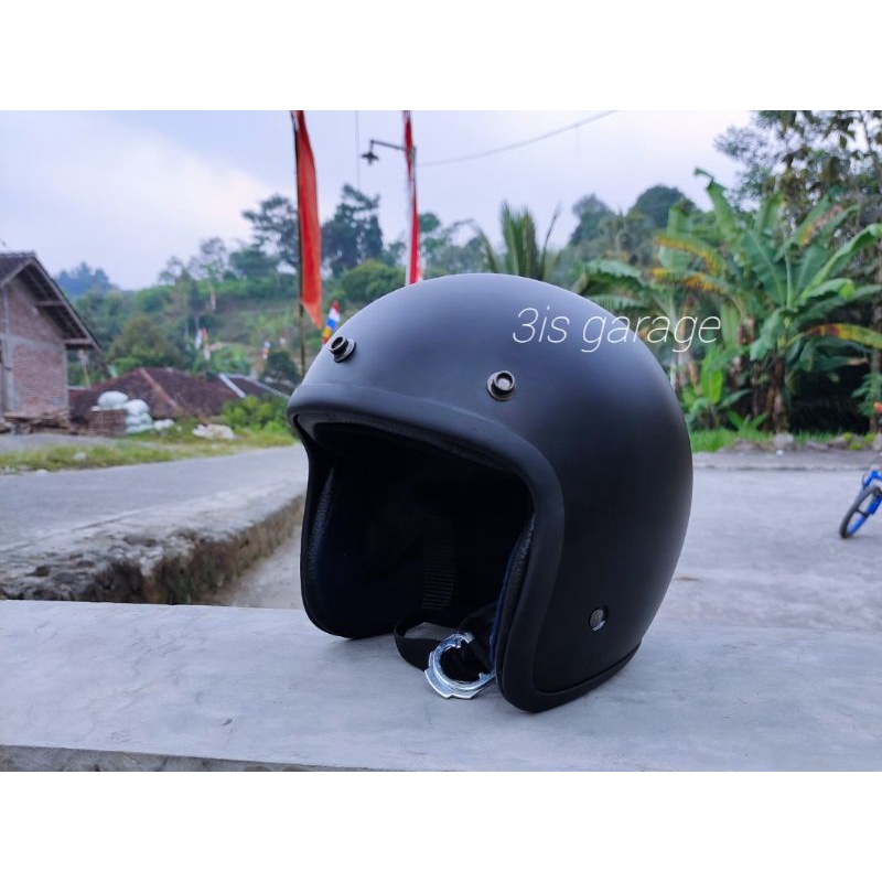 HELM SLIM HEAD RETRO CLASSIC BUSA SEMI KULIT