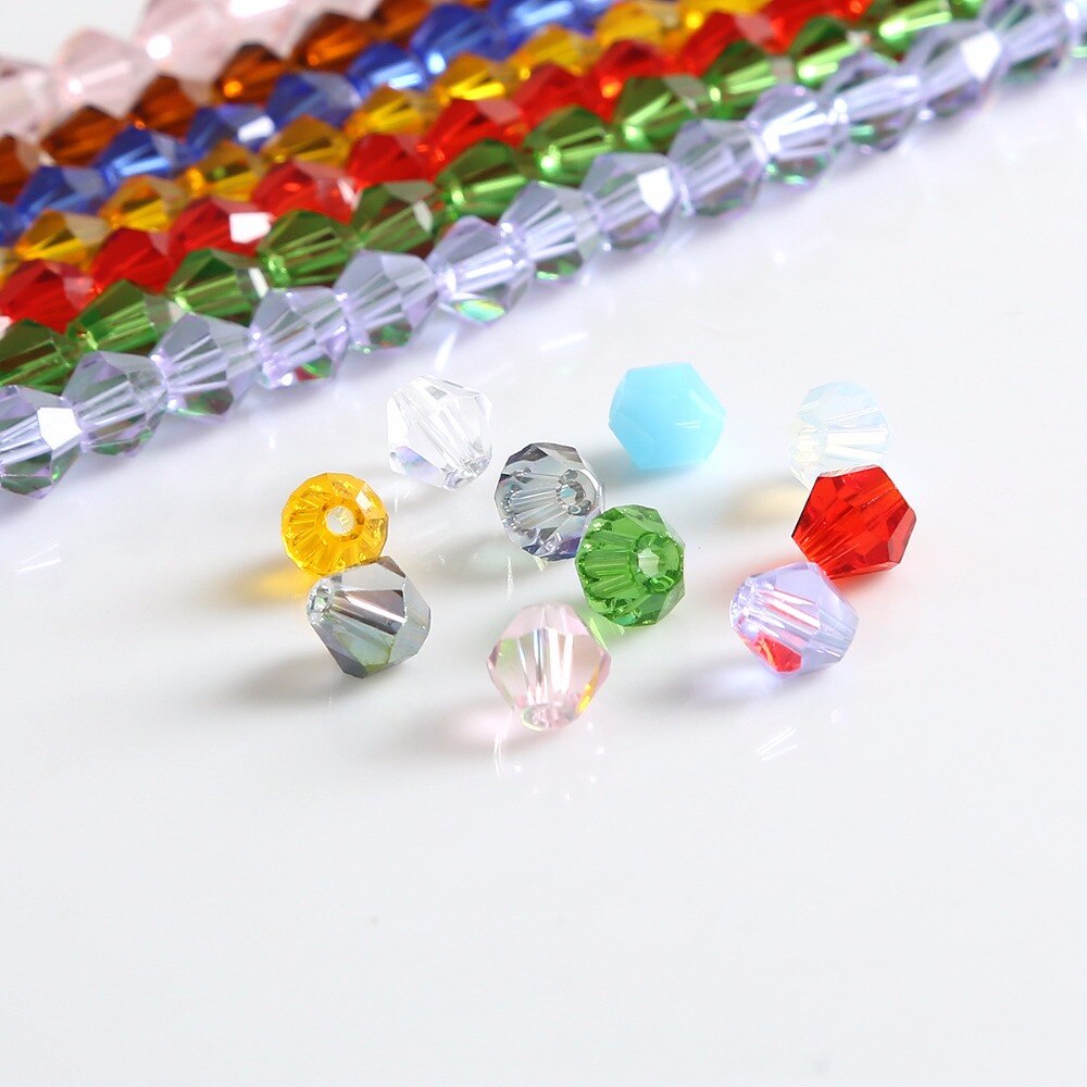 95-100 Pcs 4 Mm Warna Campuran Ikon Austria Kristal Manik-manik Pesona Manik-manik Kaca Longgar Spacer Manik untuk DIY Membuat Perhiasan