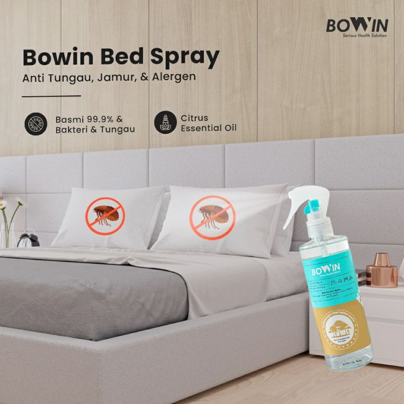 BOWIN Bed &amp; Linen Spray 100% Organic Anti Tungau, Anti Bakteri, Kuman &amp; Virus (essential oil aromatherapy)