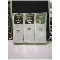 KAOS KAKI ANAK SEKOLAH SMA PANJANG POLOS HITAM/PUTIH/ATAS PUTIH TELAPAK HITAM