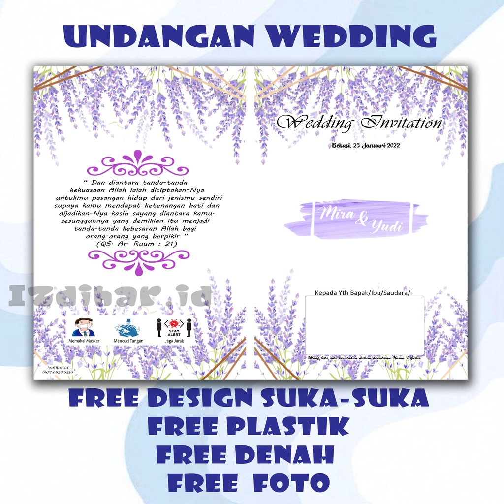 UNDANGAN NIKAH/ undangan nikahan / undangan wedding / pernikahan / percetakan / undangan custom / un