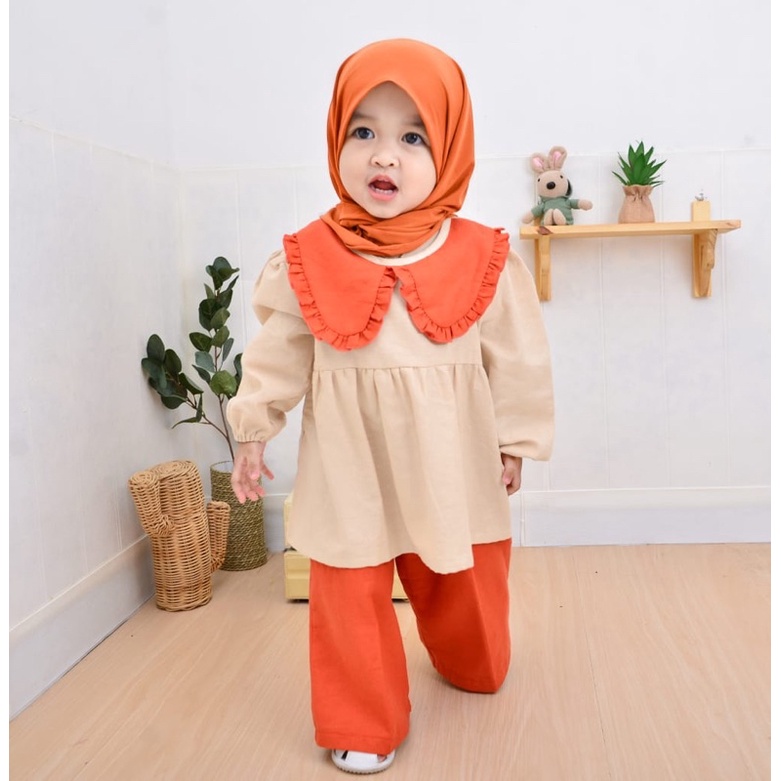 Nala Kulot Set Setelan Anak Perempuan Lengan Panjang Celana Kulot Girls Set Baju Pergi Baju Muslim