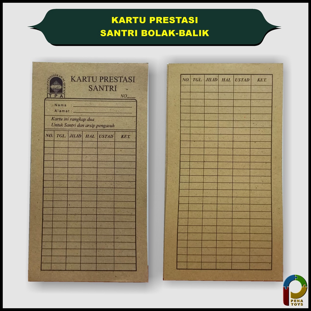 

KARTU PRESTASI SANTRI IQRO' TPA KERTAS BC