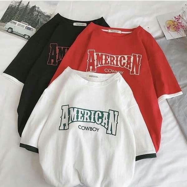 TSHIRT CASUAL WANITA PRIA AMERICAN COWBOY KAOS COTTON LEMBUT MURAH TERLARIS''