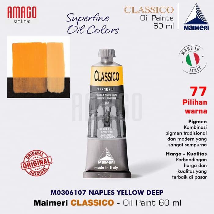 MAIMERI CLASSICO - OIL PAINT - NAPLES YELLOW DEEP - 60ML - M0306107