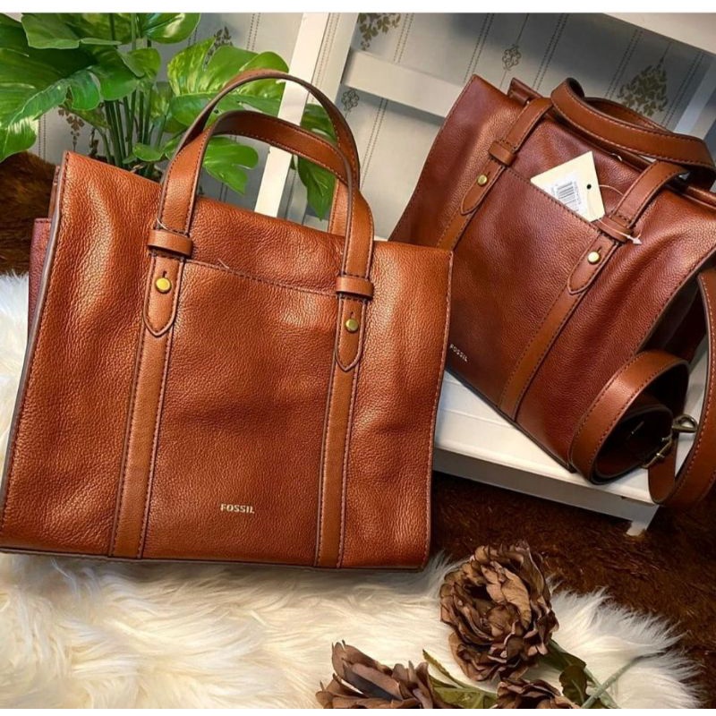 Fossil Kingston Satchel Medium Brown