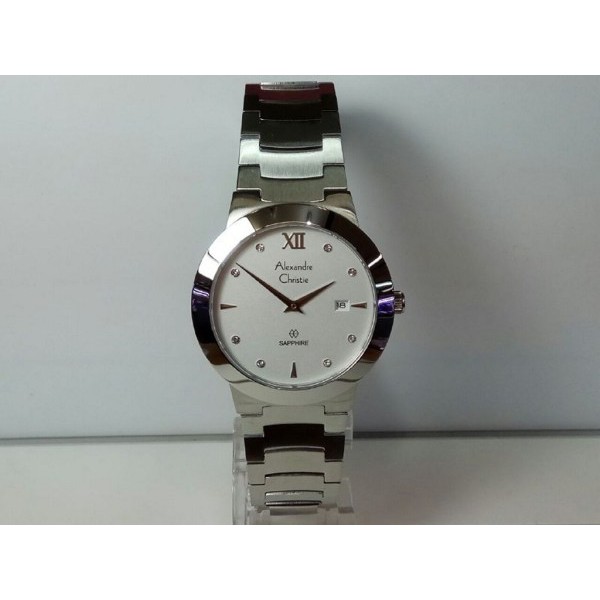JAM TANGAN ALEXANDRE CHRISTIE WATCH AC 8569 PRIA SHAPPHIRE SILVER WHITE ORIGINAL