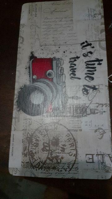 Dekorasi Dinding/poster Kayu / Ukuran Kecil 10x20cm / Time To Trevel