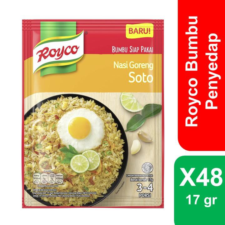 

Royco Bumbu Penyedap Makanan Rasa Nasi Goreng Soto 17 gr x 48 Pieces (1 Carton)