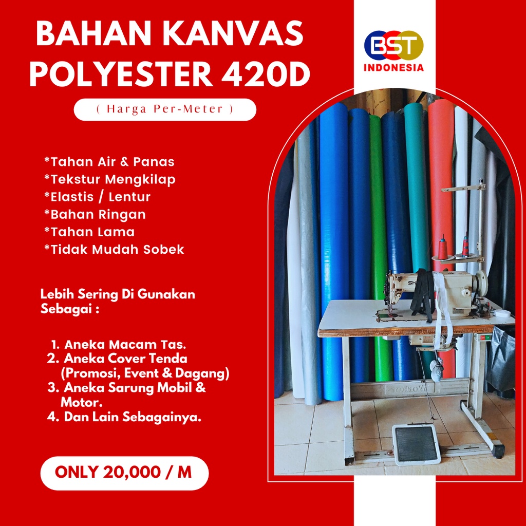 BAHAN KAIN KANVAS POLYESTER 420D METERAN KAIN KANVAS TERPAL KANVAS IMPORT TERBAIK TERMURAH