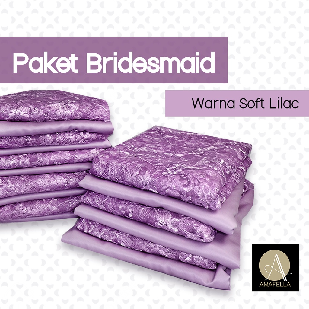 Paket Kain Bridesmaid Seragaman Premium Lamaran Keluarga Lengkap Satin Kebaya Brokat Warna Soft Lilac